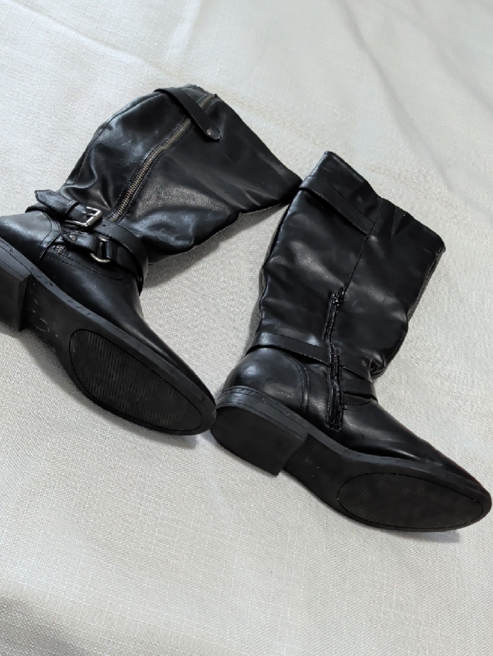 Rampage Black Over-the-Knee Buckle Riding Boots - Picture 5 of 6